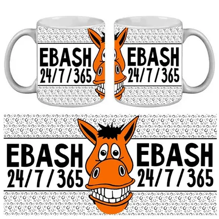 КРУЖКА ПРИКОЛ EBASH 24/7/365